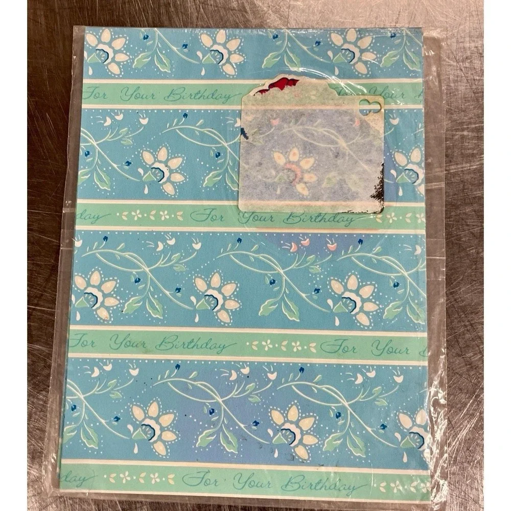 Vintage Carlton All Occasion Floral Flat Gift Wrap 4 Sheets